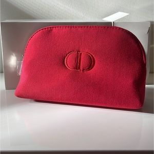BNWT Dior beauty cosmetic pouch bag - red